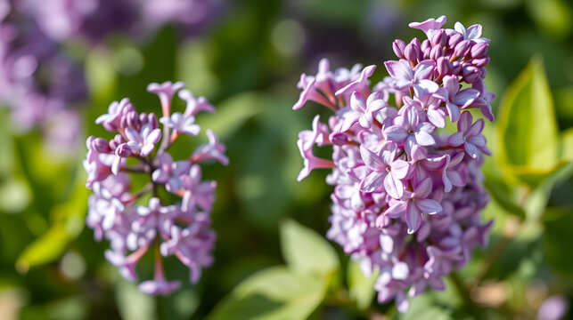 Concept of pure natural organic plant-based ingredients in cosmetology, herbal and flower extract. Lilac for anti-age and anti-acne therapy, gentle face and body skin care