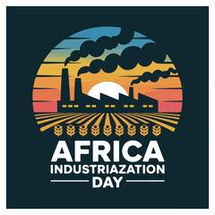 Africa Industrialization Day Flyer Economic Growth Development Awareness Design
