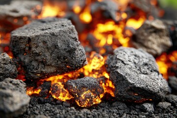 Molten rocks in a fiery furnace