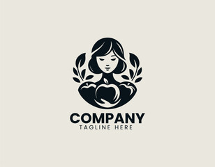 Young Girl With Apples Logo