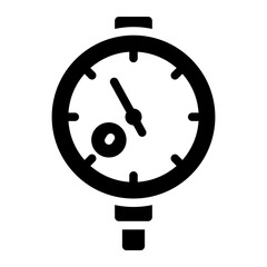 machine alignment glyph icon using dial gauge in factory