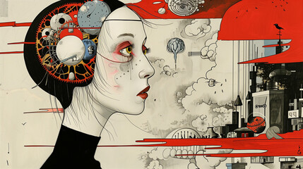 The human head shows consciousness, creativity, and 
 thinking in an abstract way