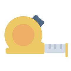 measuring object size flat icon using tape in workshop