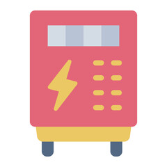 monitoring power usage flat icon using electric meter