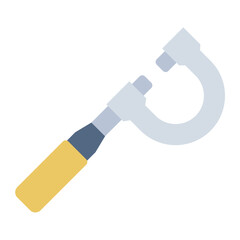small object measuring flat icon using micrometer in lab