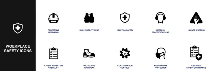 Workplace Safety Line Icon Set