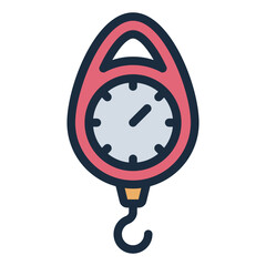 market weight checking filled line icon using hanging scale © andinur