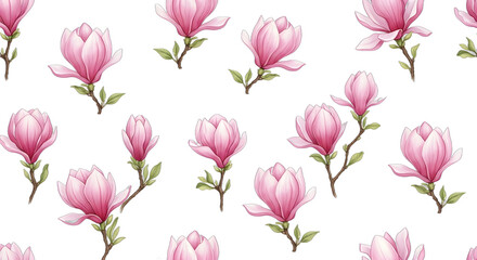 Beautiful pink magnolia flowers blooming on branches a symbol of spring and natural beauty.