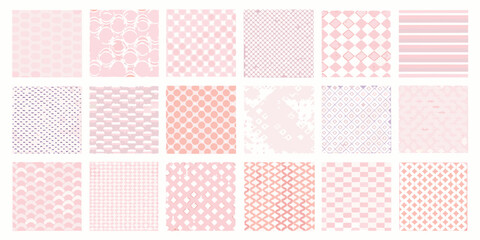 Assortment of Pink and Peach Abstract Geometric Patterns