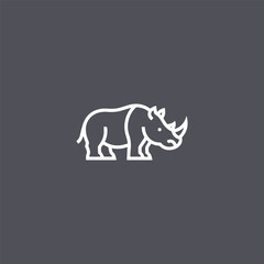 Obraz premium Rhino logo vector icon illustration