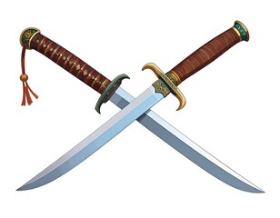 Crossed Swords Stylized Design Intricate