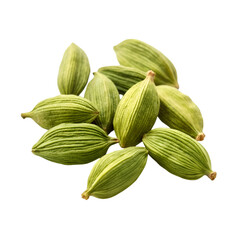 Cluster of Green Cardamom Pods on a Dark Black Background spice herb