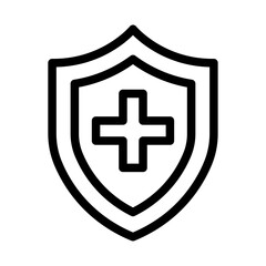 Fototapeta premium Emergency Medical Shield Line Icon of Fire Department Icon Set