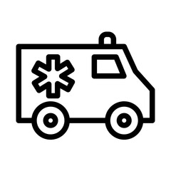Emergency Response Ambulance Line Icon of Ambulance and EMS Icon Set