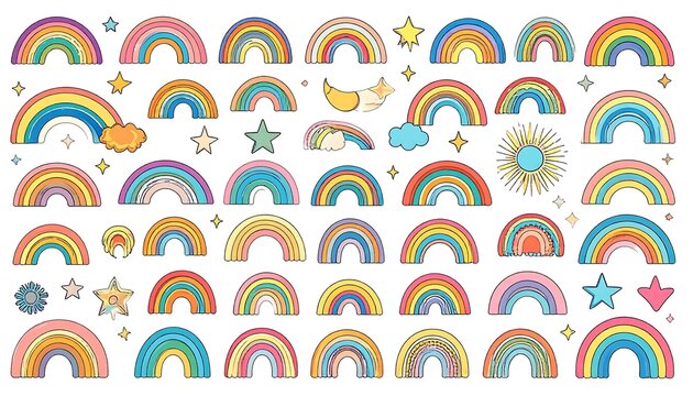 Colorful Rainbow Collection for Design