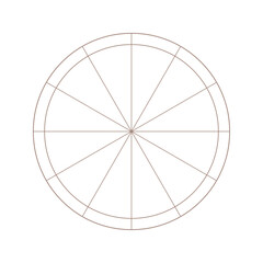 シンプルな12分割の円形フレーム - 円グラフや12時間･1年間などの図表のテンプレート