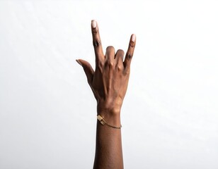 Dark hand gestures rock and roll