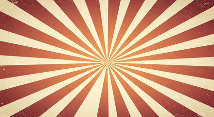 Fototapeta premium Retro sunburst background with vintage texture in orange and cream colors design