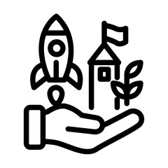 Startup Nurturing Line Icon of Startup Ecosystem Icon Set