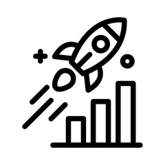 Growth Metrics Line Icon of Startup Ecosystem Icon Set