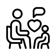 Child Counseling Line Icon of Therapy and Counseling Icon Set