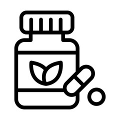 Supplement Bottle Line Icon of Dietary Supplements Icon Set