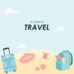 Hand drawn flat design travel day background template
