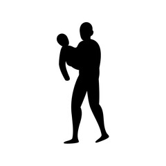 Silhouette of a Man Carrying Another Person Depicting Rescue or Support
