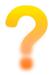 Orange and Yellow Blurred Gradient Question Mark with Soft Glow