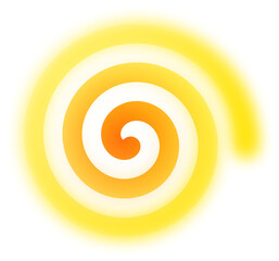 Yellow Blurred Gradient Spiral Symbol with Soft Glow