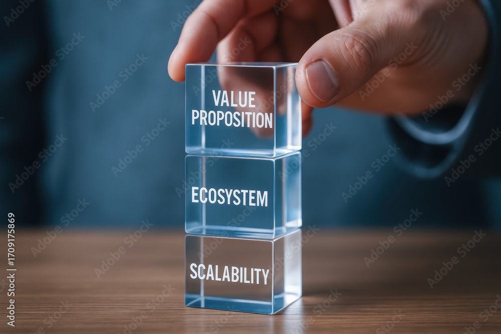 Poster innovative business strategy builds strong framework with value proposition ecosystem and scalabilit