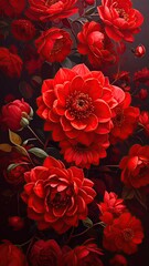 Vibrant red flowers in profusion
