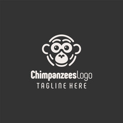 Refined Minimalist Chimpanzee Logo Art