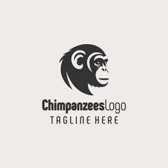 Modern Black White Chimpanzee Graphic