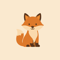 Fototapeta premium Adorable Red Fox Cartoon Vector Illustration