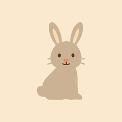 Cute Brown Bunny Rabbit Cartoon Vector Illustration