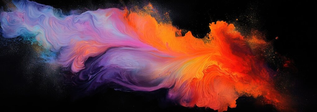 Abstract fluid art. Vibrant colors flow and swirl in a dynamic display