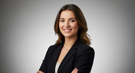 Confident and professional businesswoman with a warm, friendly smile