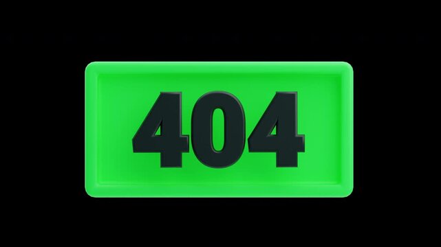 404 error sign 3d animation