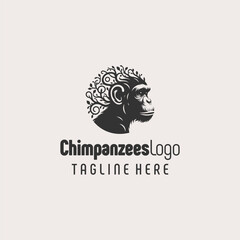 Bold Black White Chimpanzee Identity