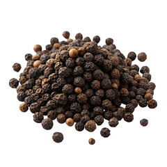 Pile of Black Peppercorns on a Transparent Background spice seasoning