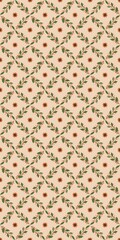 Autum Winter Pattern Background Illustration For Cover, Banner, Notes. Fall Winter Aesthetic Background.  Plant And Flower Pattern Background.