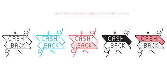 Cashback icon design with white background stock illustration
