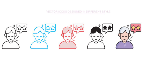 Customer Review icon design with white background stock illustration