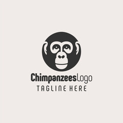 Original Chimpanzee Silhouette Logo Icon