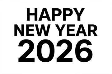 Fototapeta premium Happy new year 2026 greeting on transparent background