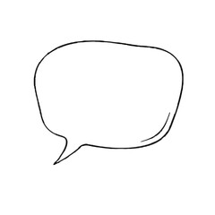 Naklejka premium Hand-drawn doodle of a blank speech bubble, a simple sketch for communication and dialogue concepts isolated on a white background