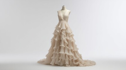 Elegant beige wedding dress