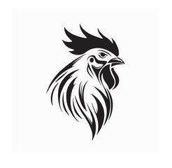 Rooster Head Crest Logo Vector Design on white background