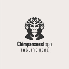 Unique Chimpanzee Line Art Logo